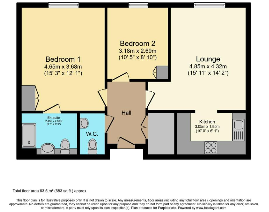 2 bedroom flat for sale - floorplan