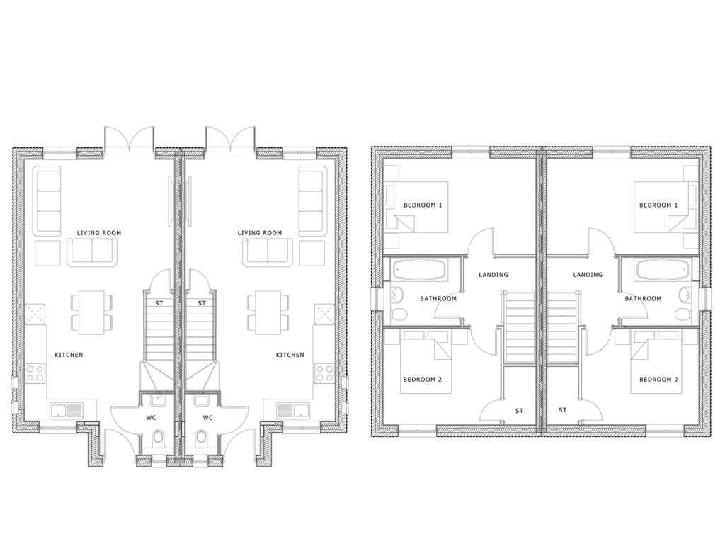 2 bedroom semi-detached house for sale - floorplan