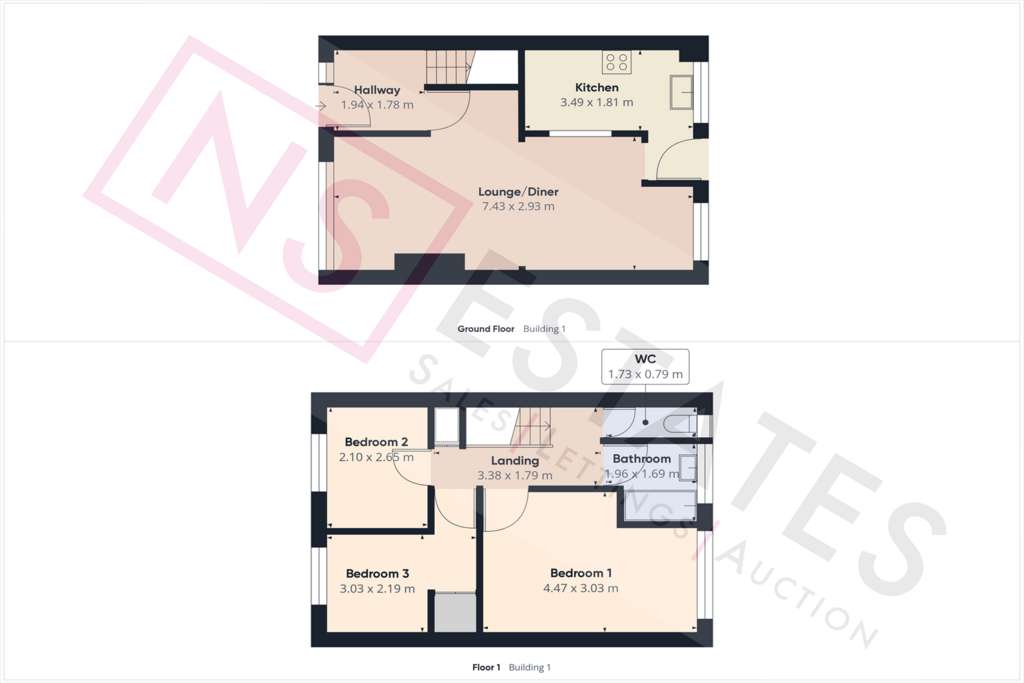 3 bedroom terraced house for sale - floorplan