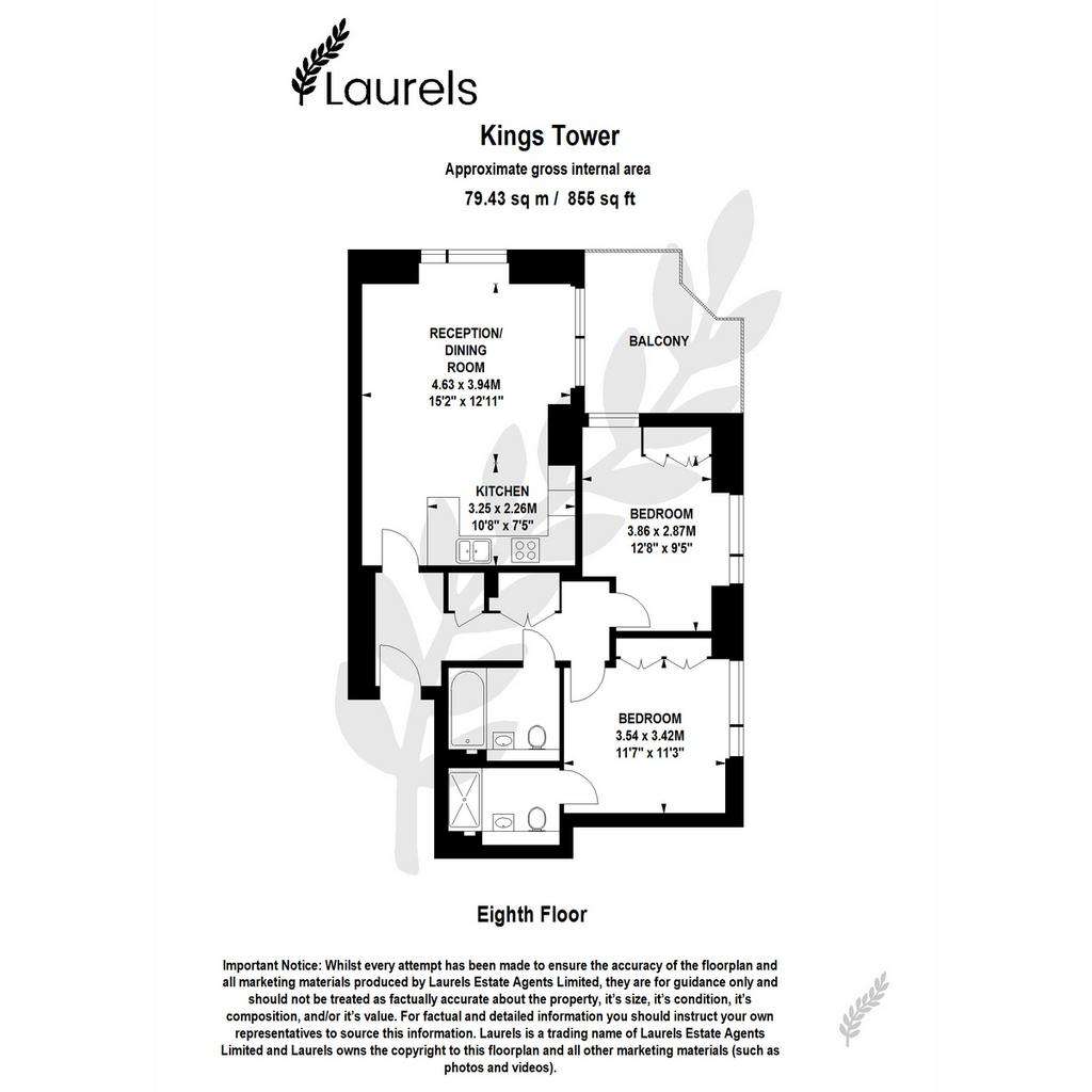 2 bedroom flat for sale - floorplan