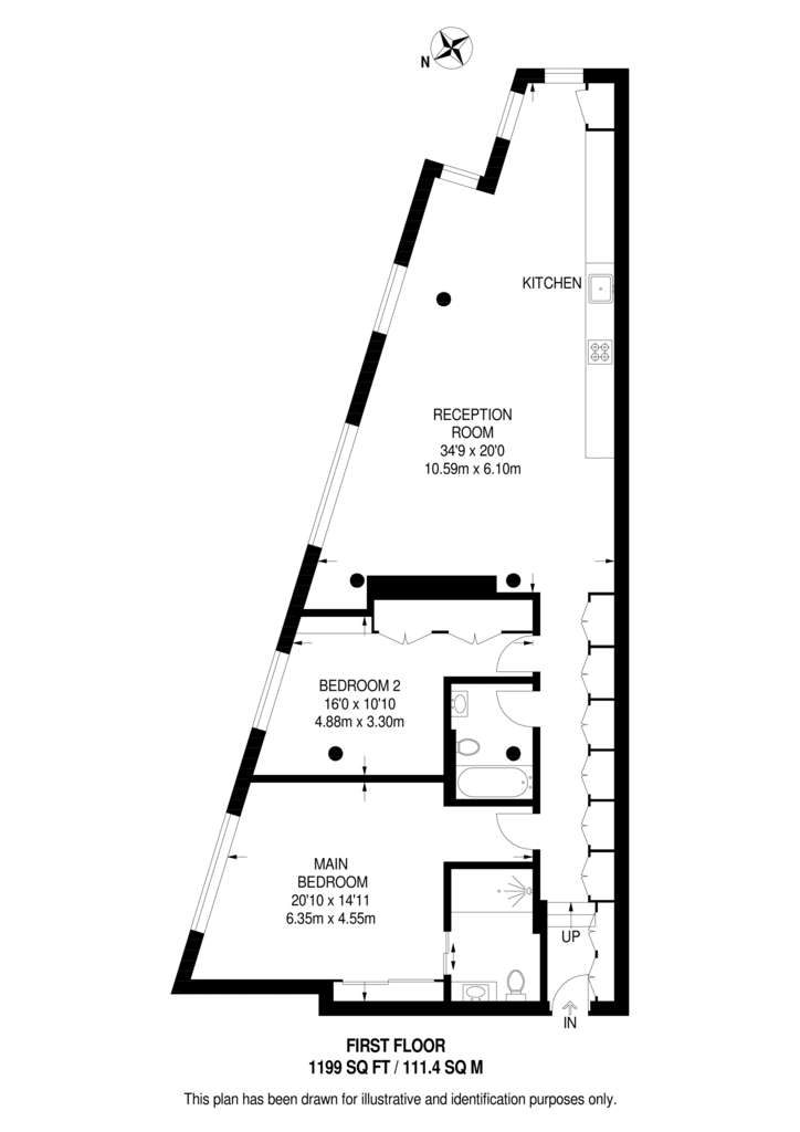 2 bedroom flat to rent - floorplan