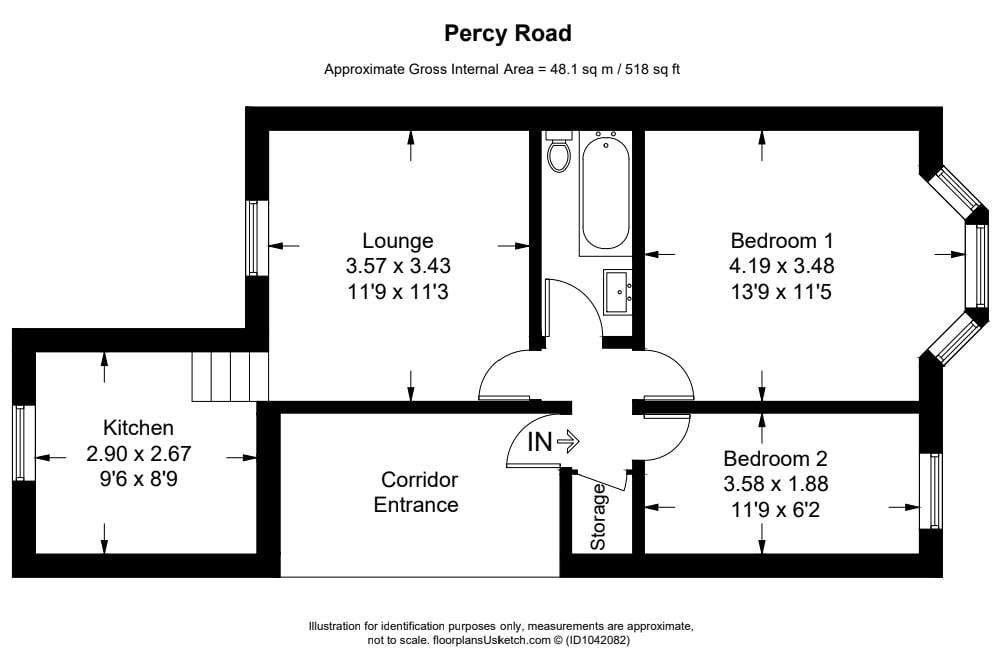 2 bedroom flat for sale - floorplan