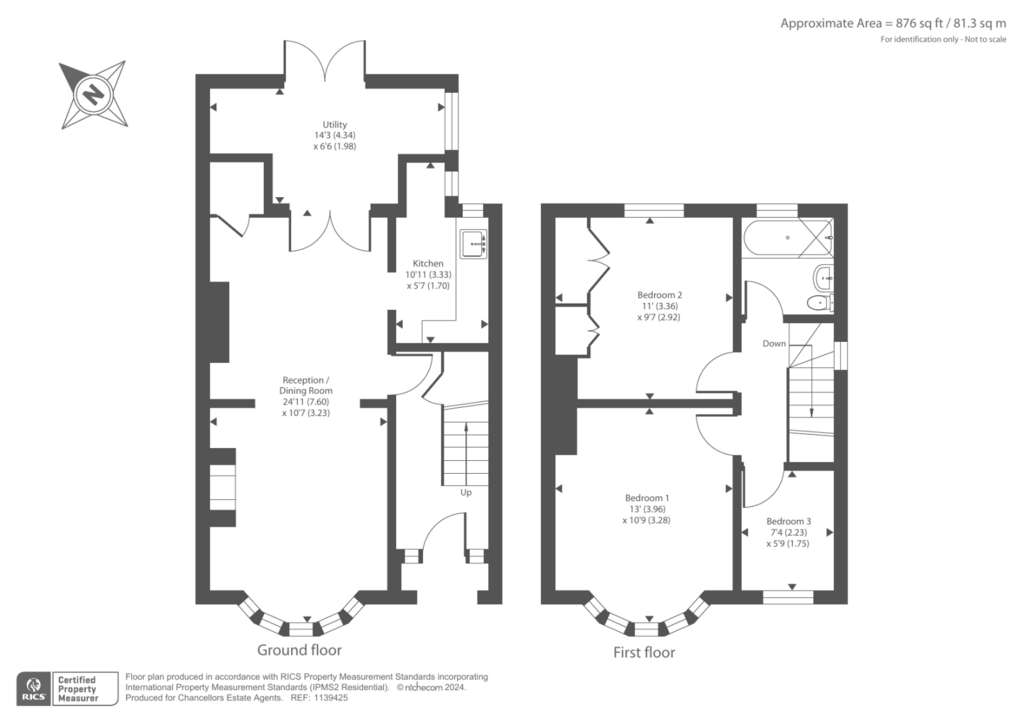 3 bedroom semi-detached house for sale - floorplan