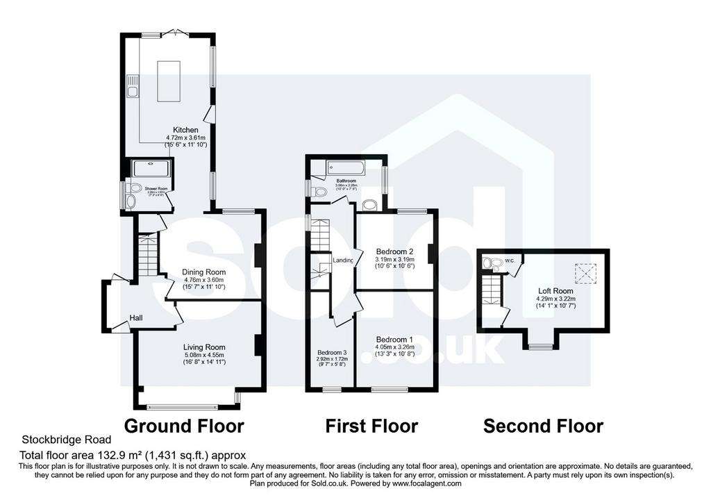 3 bedroom semi-detached house for sale - floorplan