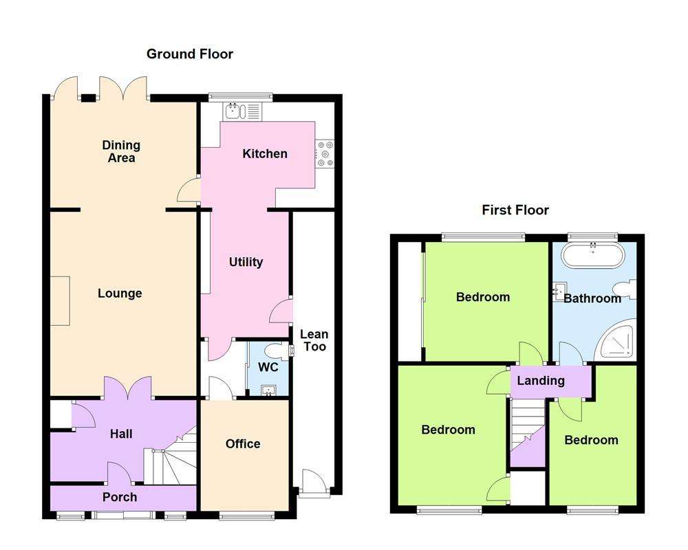 3 bedroom semi-detached house for sale - floorplan