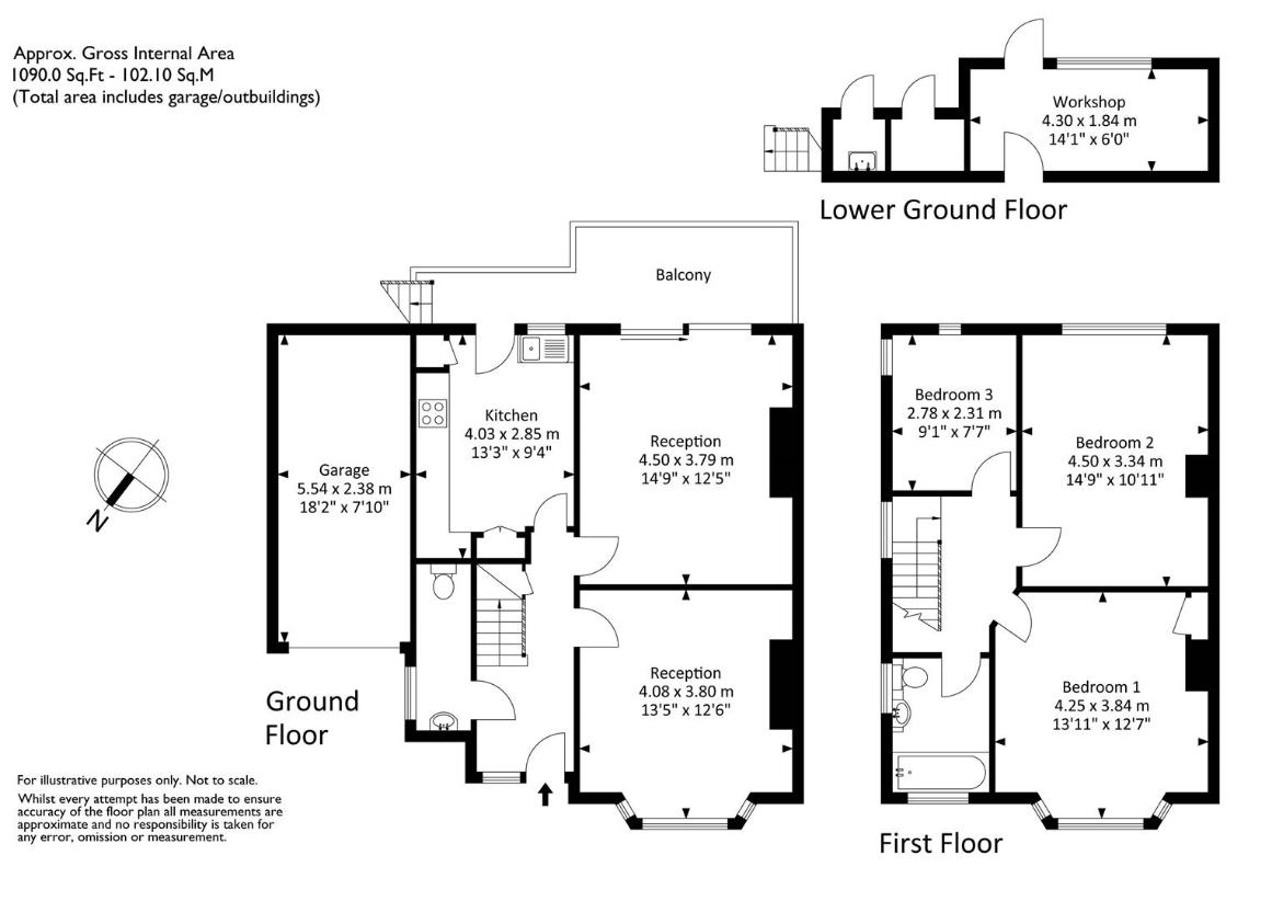 3 bedroom semi-detached house for sale - floorplan