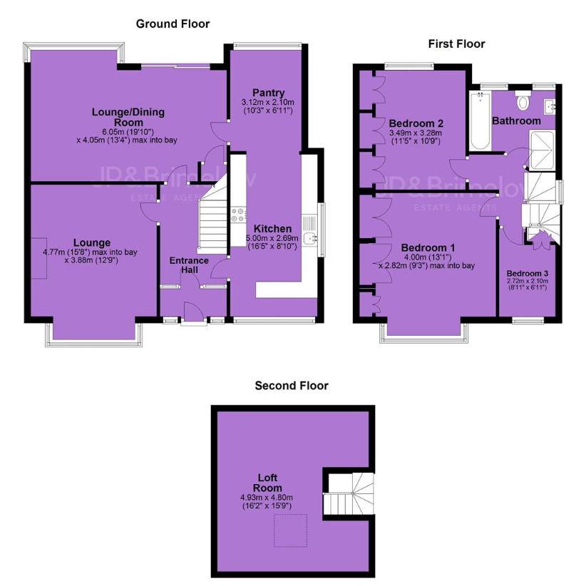 3 bedroom semi-detached house for sale - floorplan