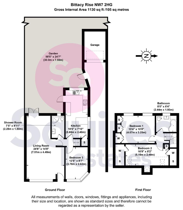 3 bedroom semi-detached house for sale - floorplan