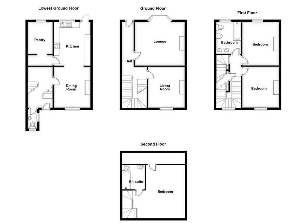 4 bedroom end of terrace house for sale - floorplan