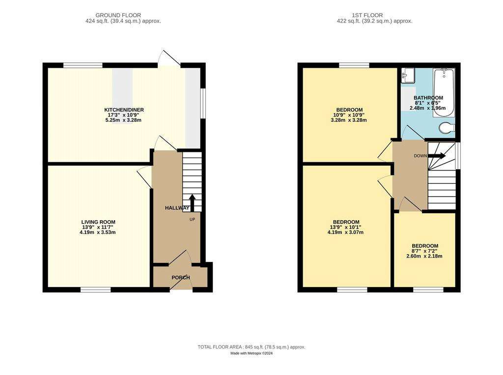 3 bedroom semi-detached house for sale - floorplan