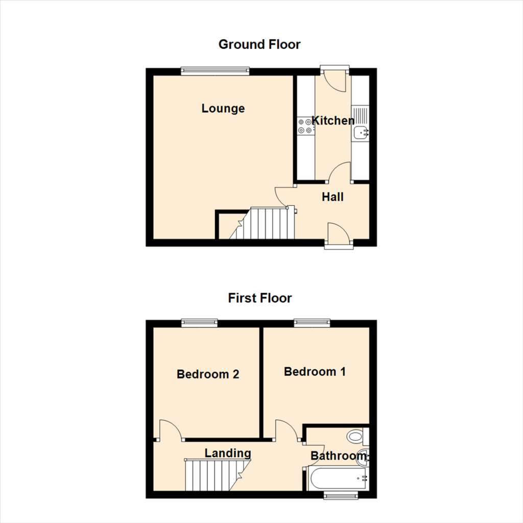 2 bedroom house for sale - floorplan