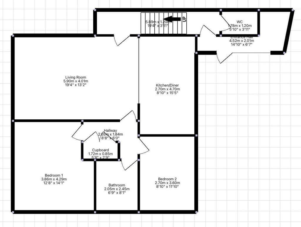 2 bedroom flat for sale - floorplan