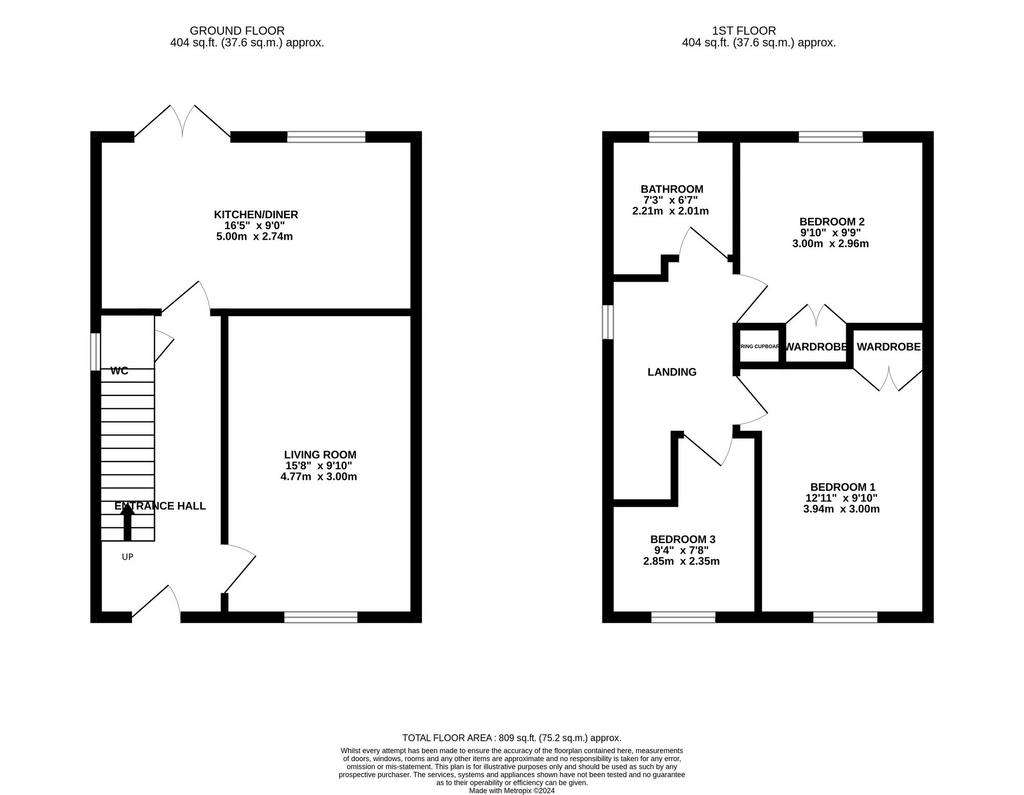 3 bedroom semi-detached house for sale - floorplan