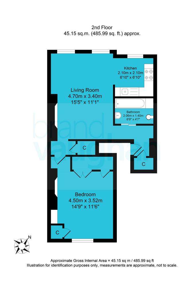 1 bedroom flat for sale - floorplan