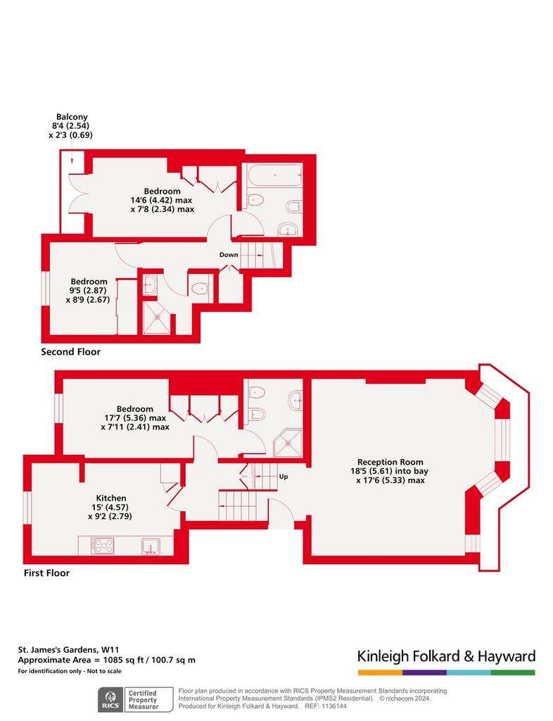 3 bedroom flat for sale - floorplan