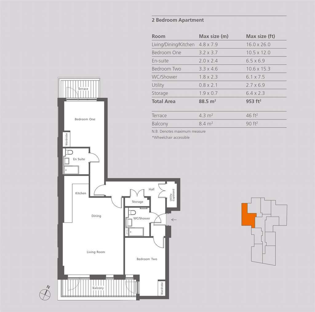 2 bedroom flat for sale - floorplan