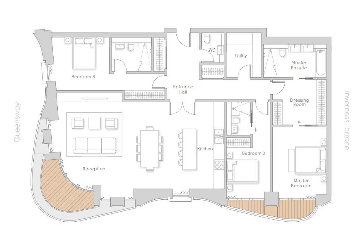 3 bedroom flat for sale - floorplan