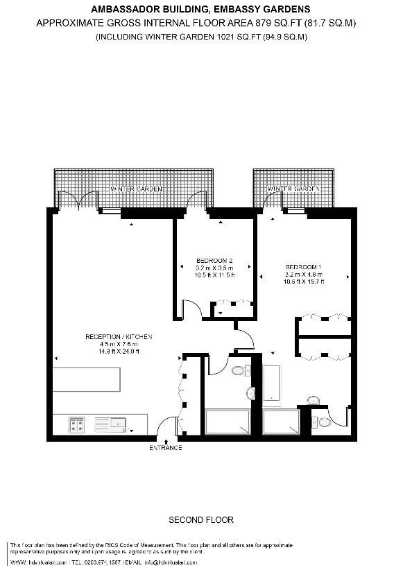 2 bedroom flat for sale - floorplan