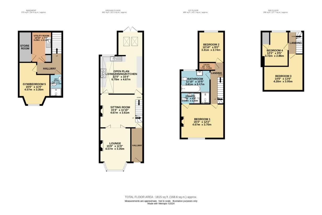 5 bedroom terraced house for sale - floorplan