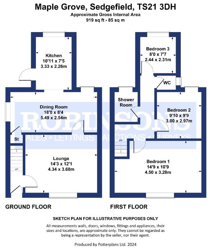 3 bedroom semi-detached house for sale - floorplan