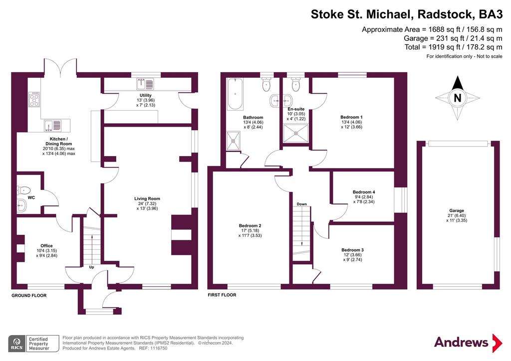 4 bedroom semi-detached house for sale - floorplan