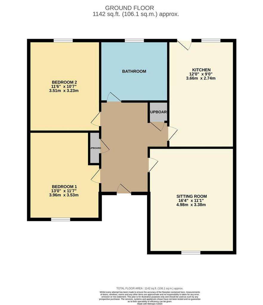 2 bedroom detached bungalow for sale - floorplan