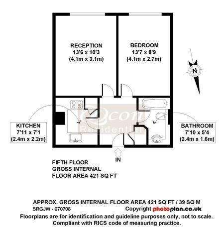 1 bedroom flat for sale - floorplan