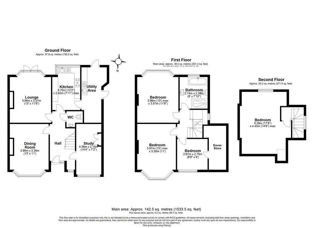 4 bedroom semi-detached house for sale - floorplan