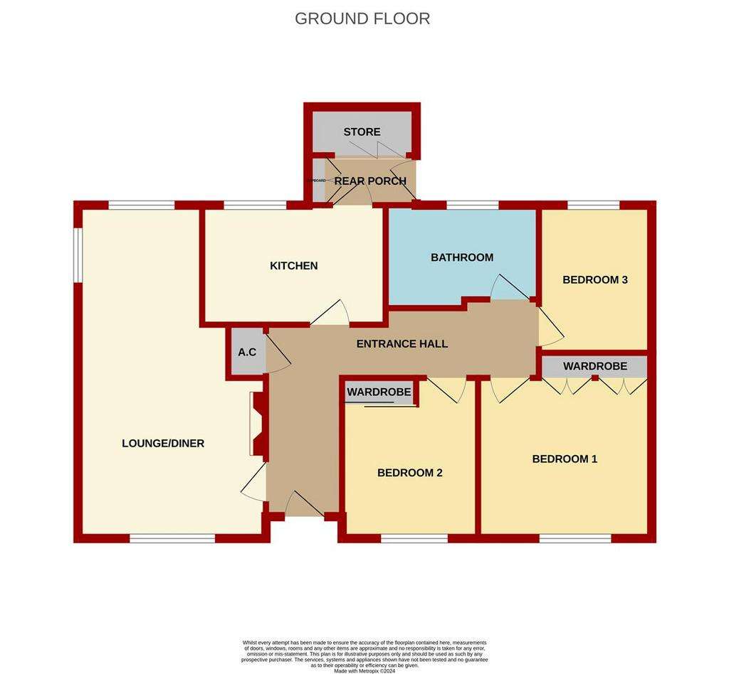 3 bedroom detached bungalow for sale - floorplan