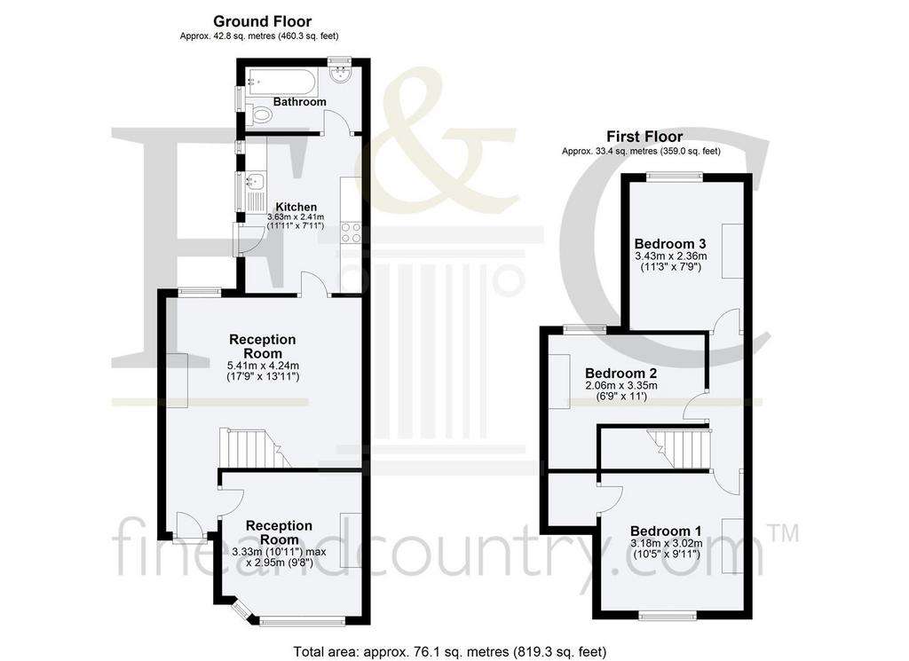 3 bedroom terraced house for sale - floorplan