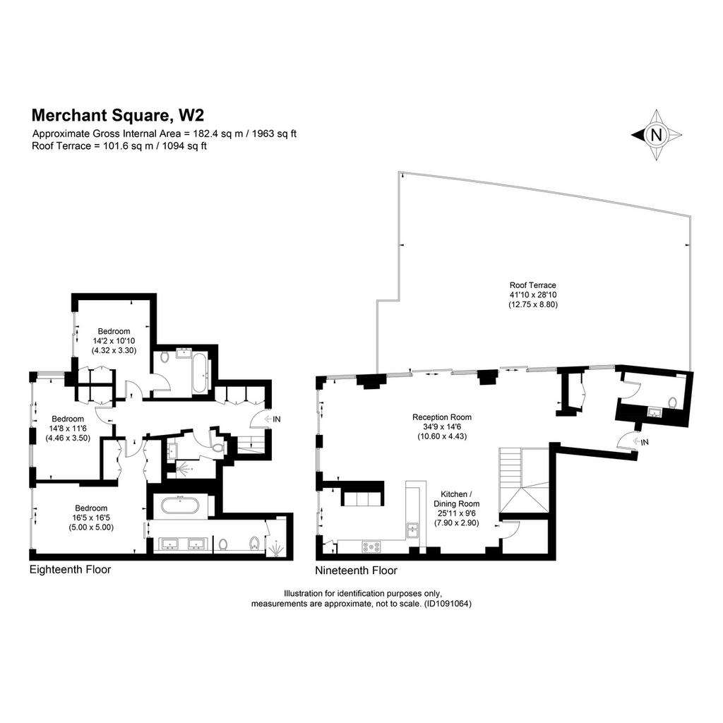 3 bedroom flat to rent - floorplan