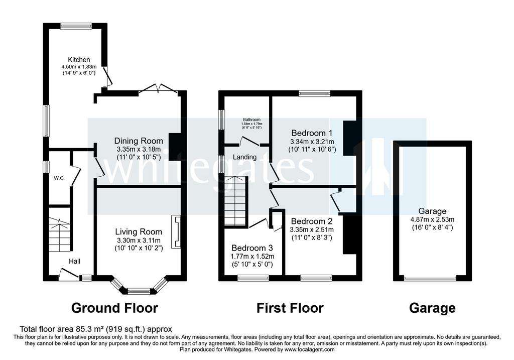 3 bedroom semi-detached house for sale - floorplan