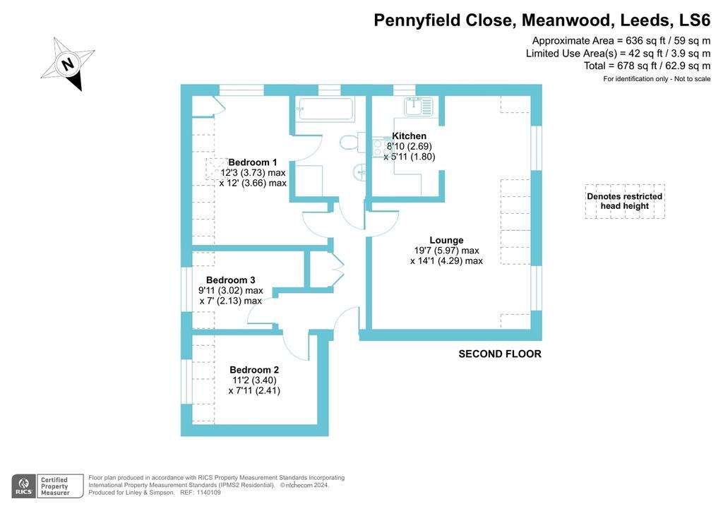 3 bedroom flat for sale - floorplan