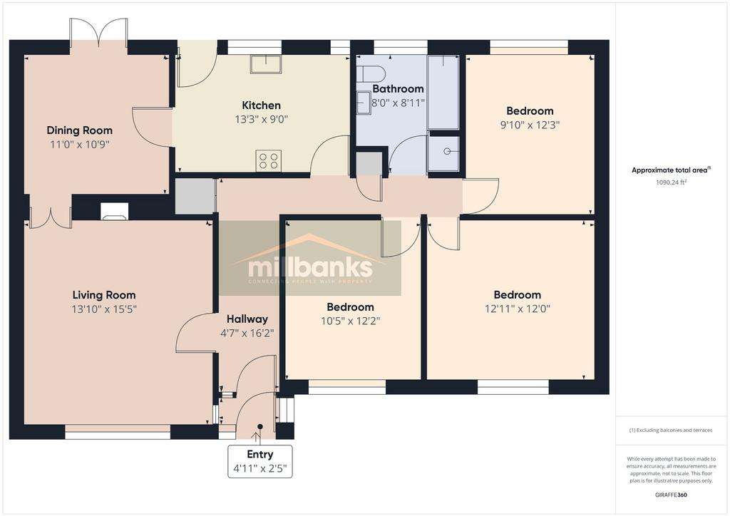 3 bedroom detached bungalow for sale - floorplan