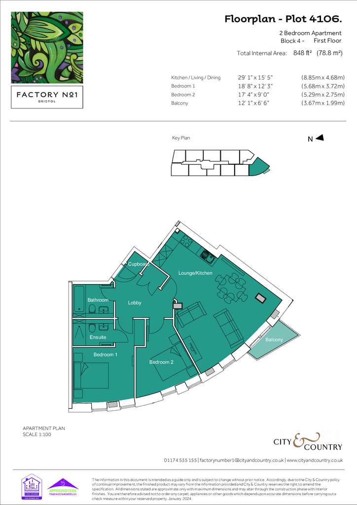 2 bedroom flat for sale - floorplan