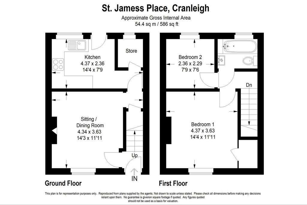 2 bedroom semi-detached house for sale - floorplan