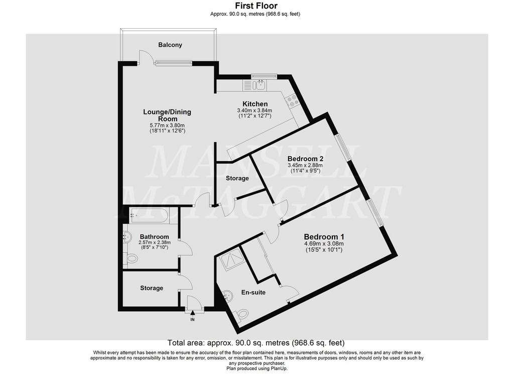 2 bedroom retirement property for sale - floorplan