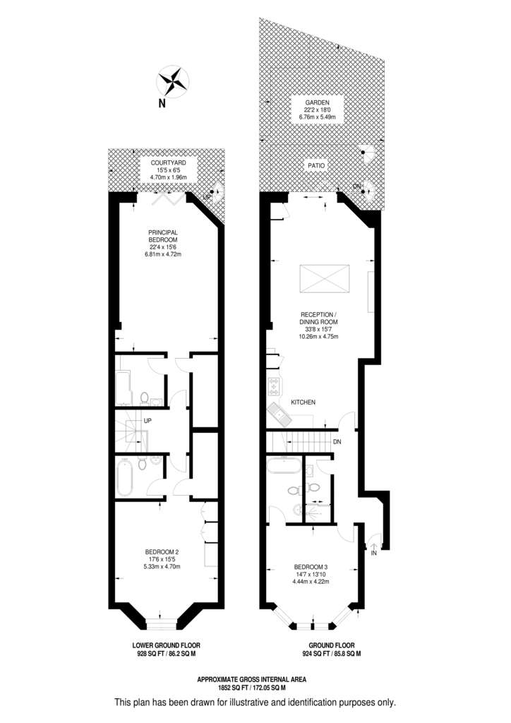 3 bedroom flat to rent - floorplan