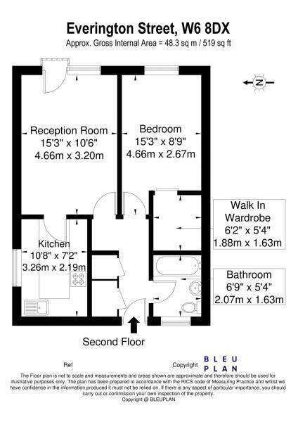 1 bedroom flat for sale - floorplan