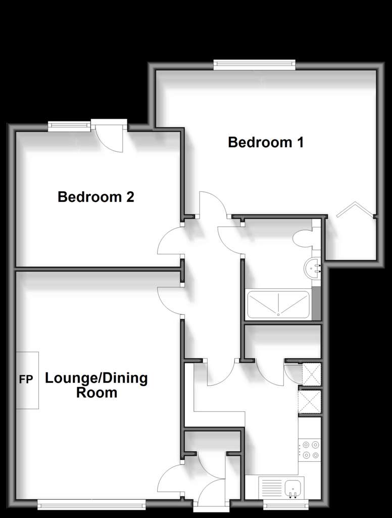 2 bedroom ground floor flat for sale - floorplan