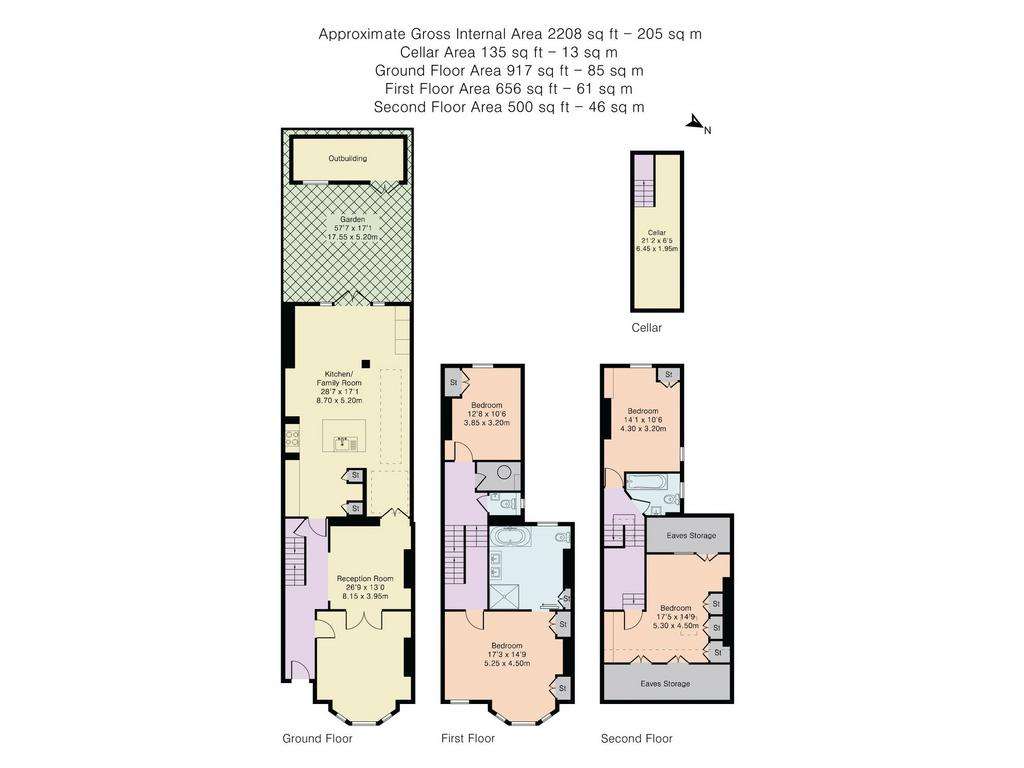 4 bedroom terraced house for sale - floorplan