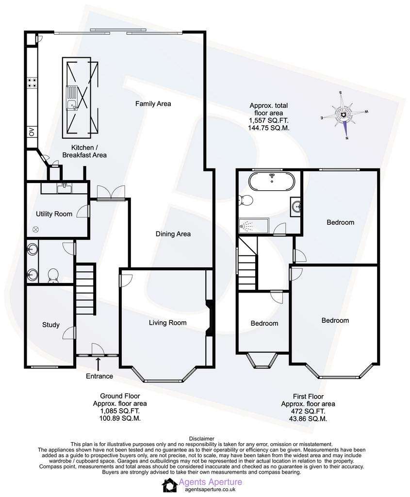 3 bedroom semi-detached house for sale - floorplan