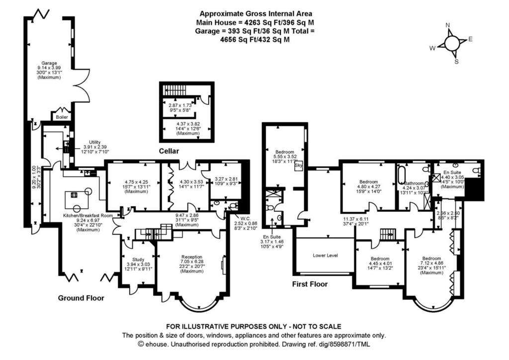 4 bedroom semi-detached house for sale - floorplan