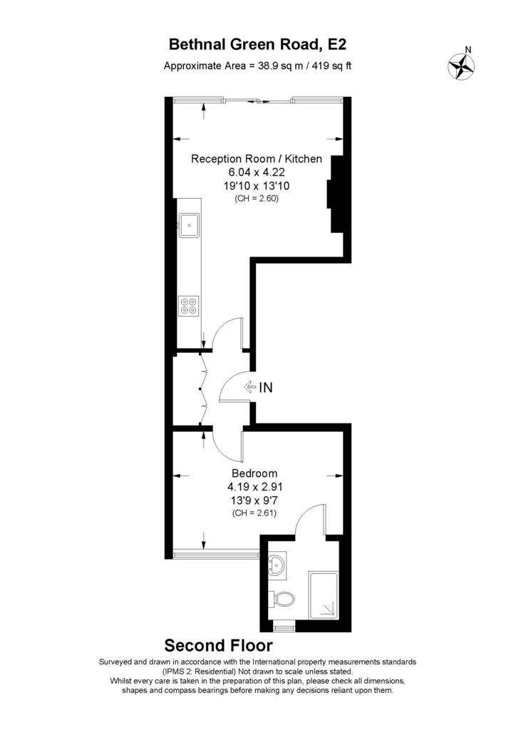 1 bedroom flat to rent - floorplan