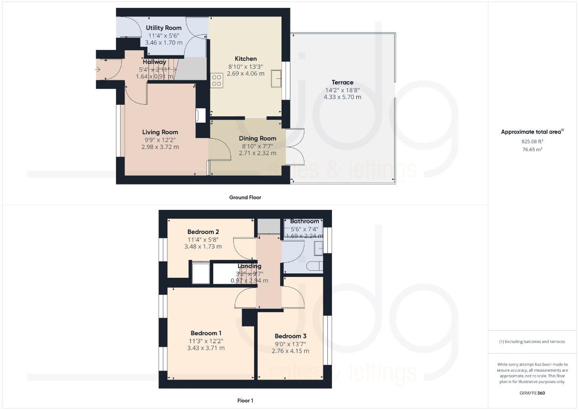 3 bedroom terraced house for sale - floorplan