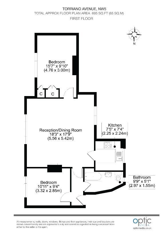 2 bedroom flat for sale - floorplan