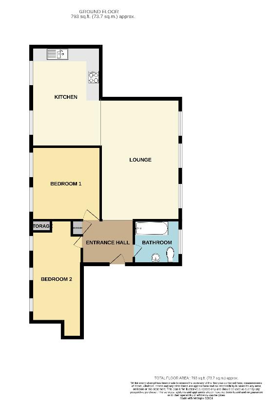 2 bedroom flat for sale - floorplan