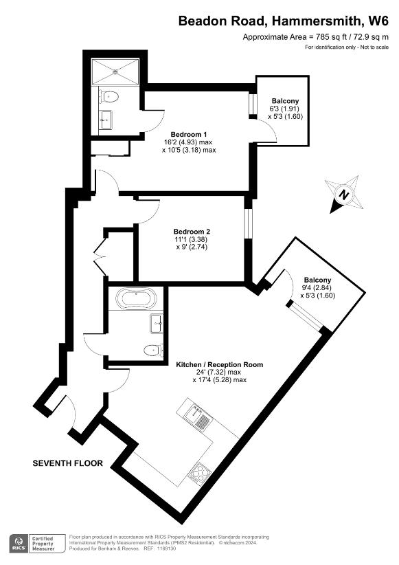 2 bedroom flat for sale - floorplan