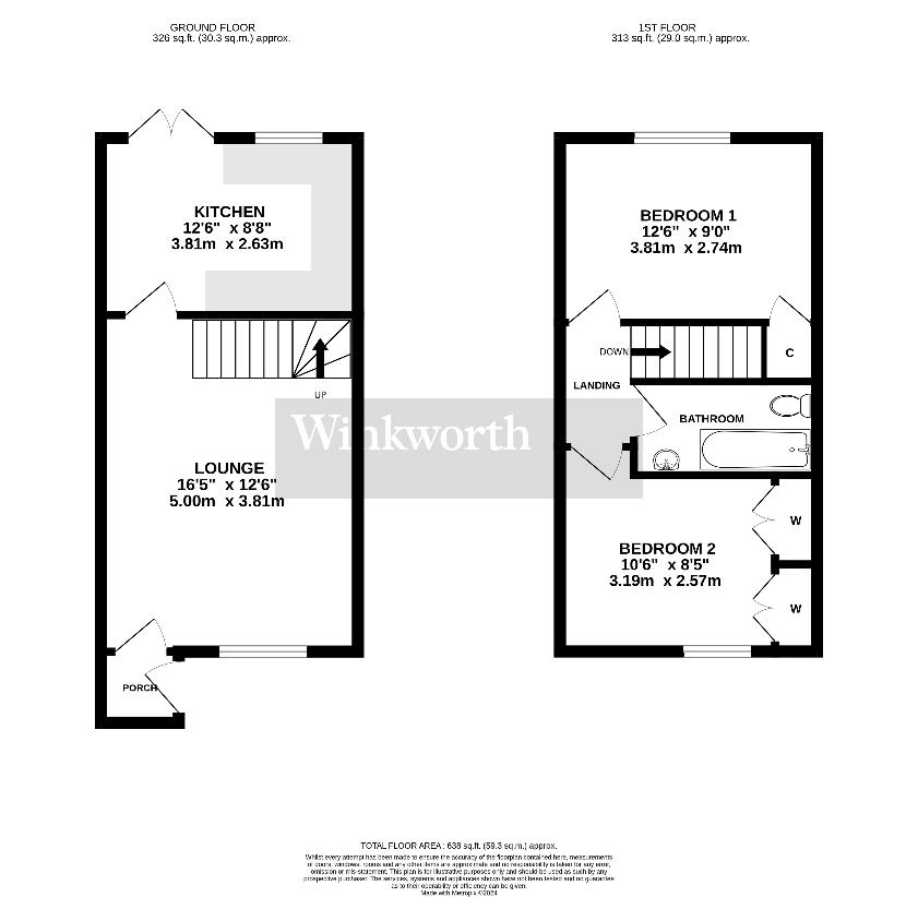 2 bedroom property for sale - floorplan