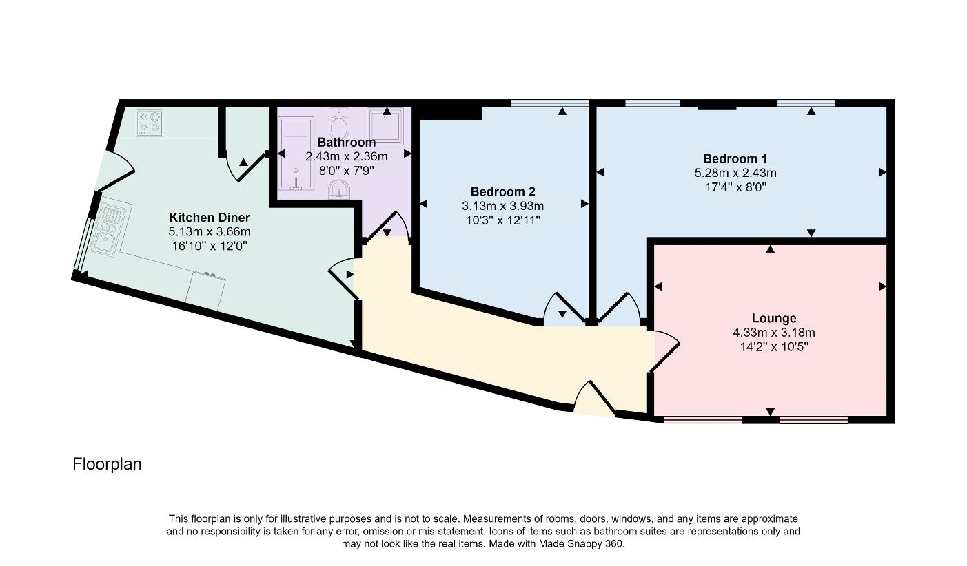 2 bedroom flat for sale - floorplan